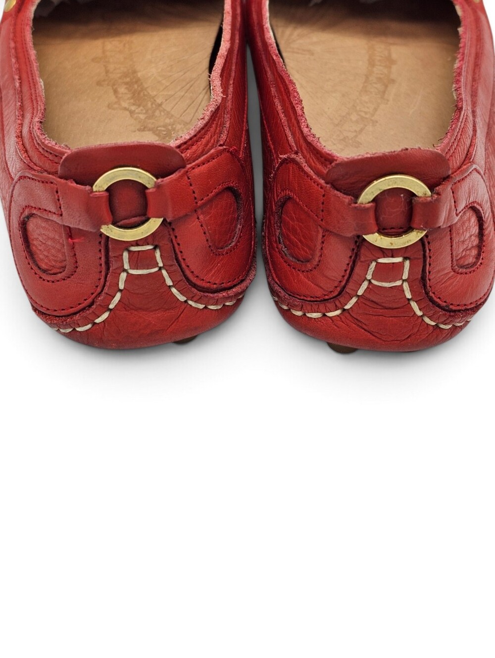 Ted Baker London Red Leather Driving Moccasins Loafers Size 7 US - Picture 8 of 15